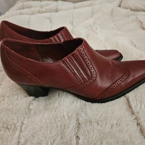 Coldwater Creek Dark Red Leather Heels